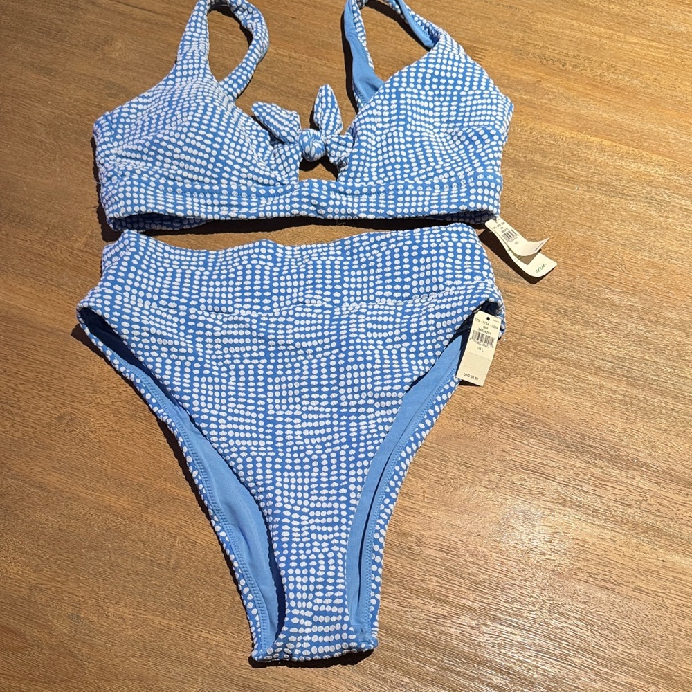 Aerie Blue & White Bikini Set | Size L | NWT